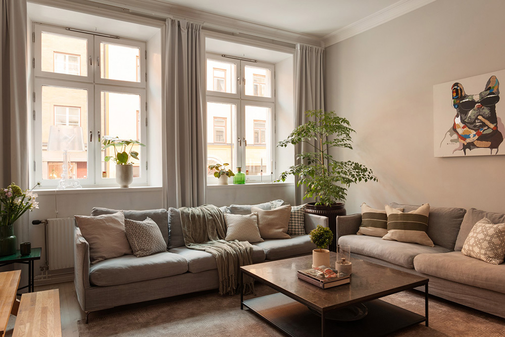 salon appartement classique de 85m2 décoration contemporaine