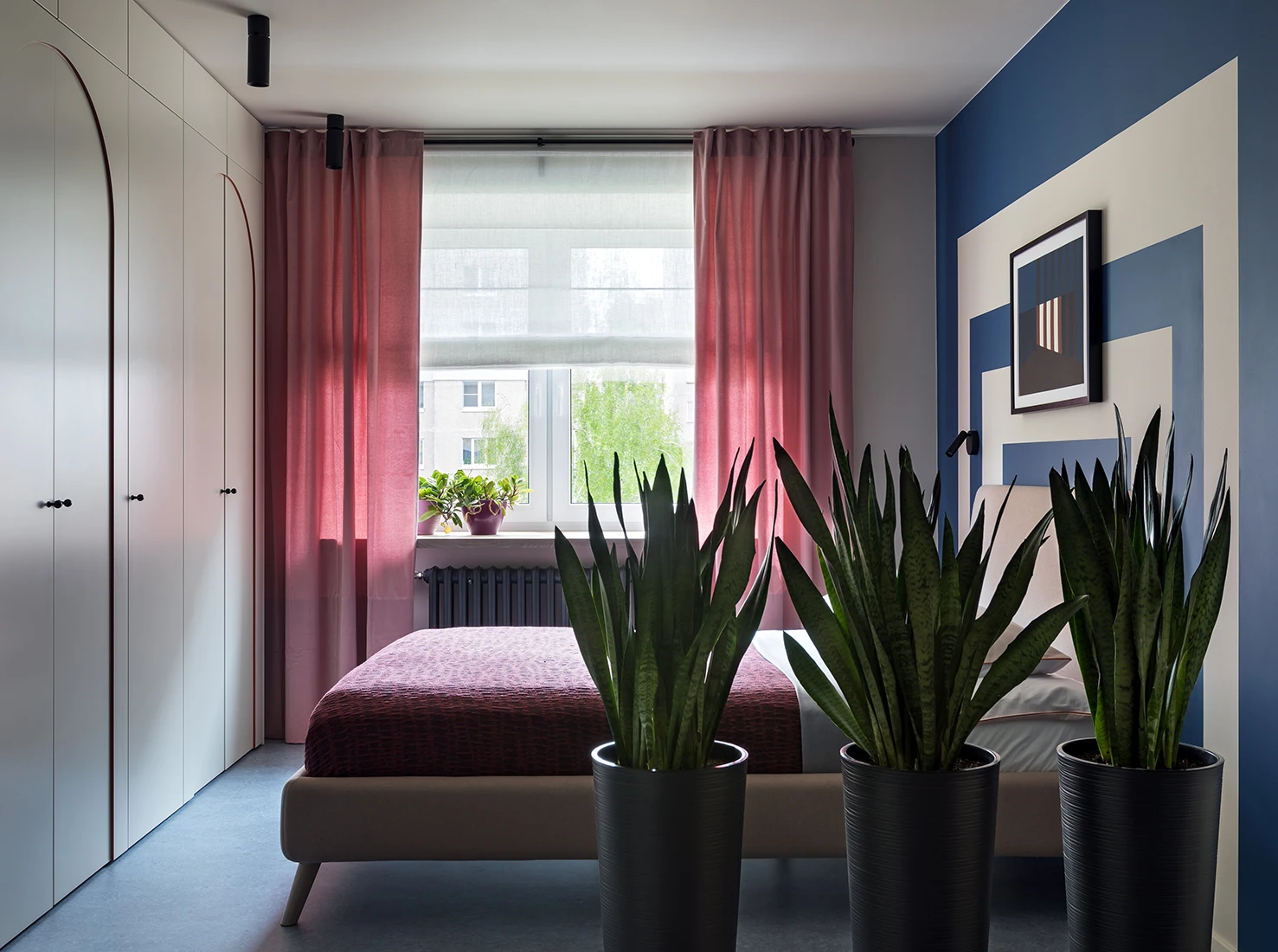 chambre appartement 36m2 color block