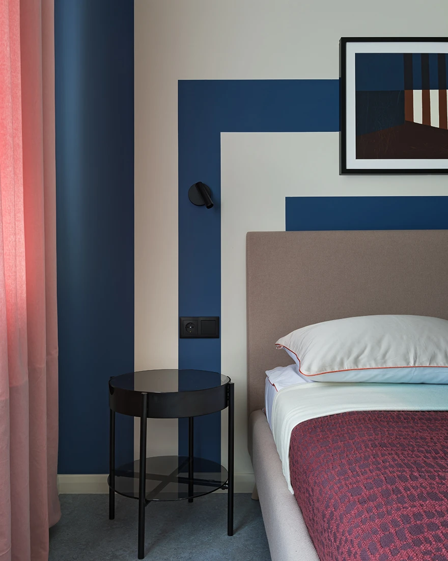 chambre appartement 36m2 color block