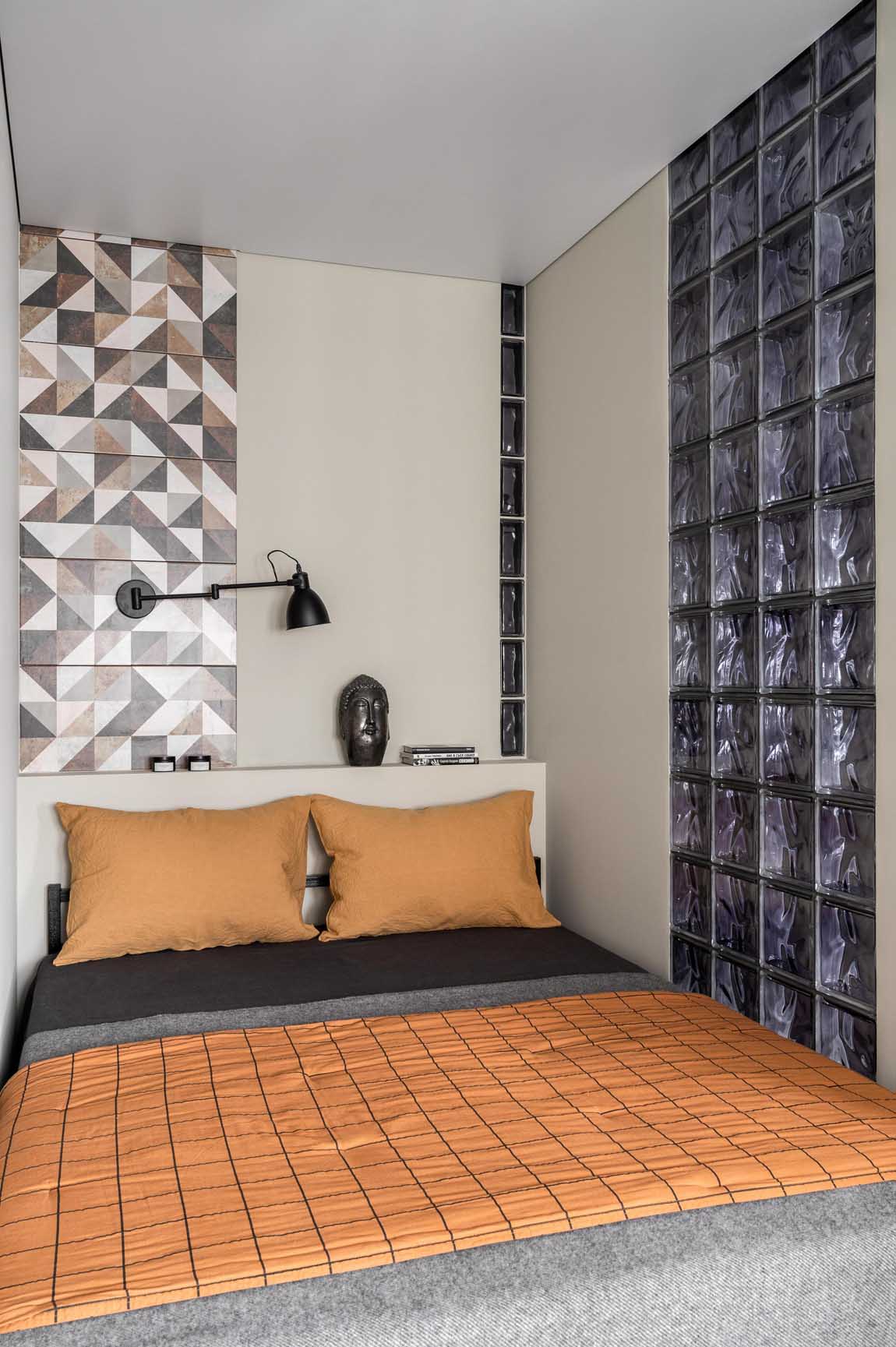 espace nuit pavés de verre studio 26m2