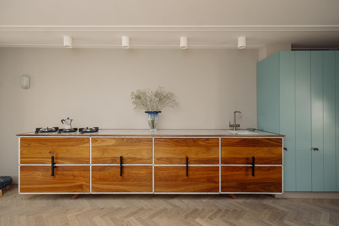 cuisine appartement en triplex de 130m2 Amsterdam par Büro Kif
