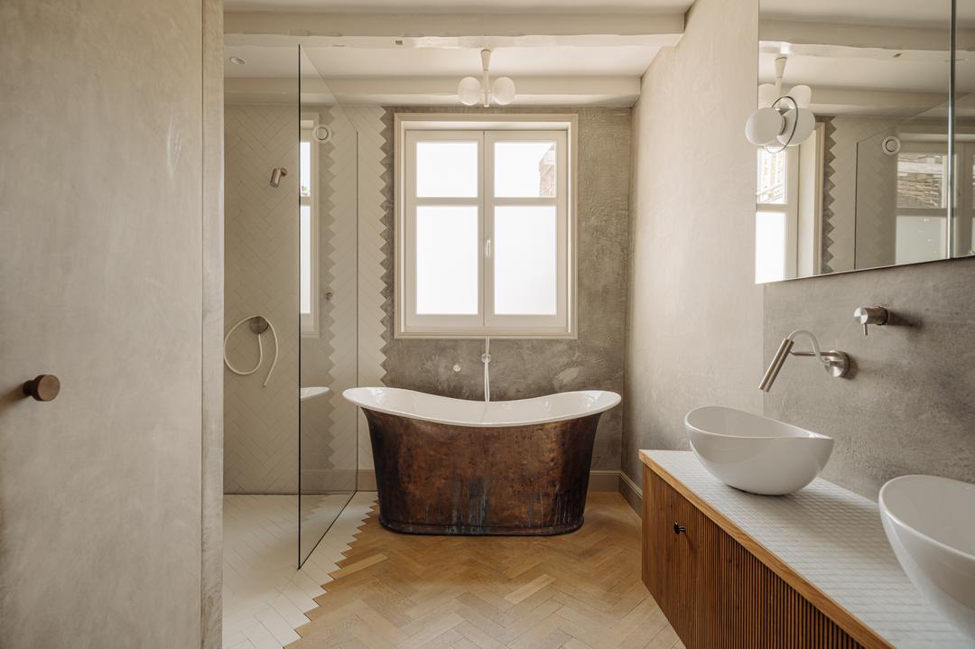 salle de bain décoration classique chic appartement en triplex de 130m2 Amsterdam par Büro Kif