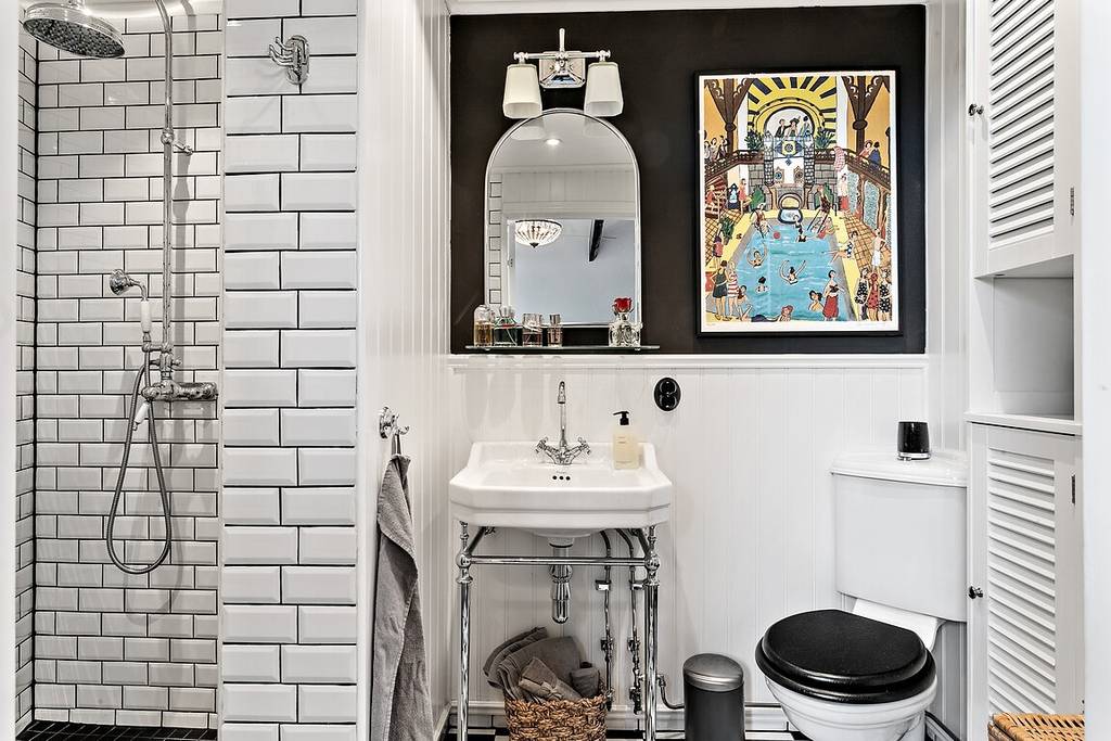salle de bain vintage appartement en triplex décoration scandinave
