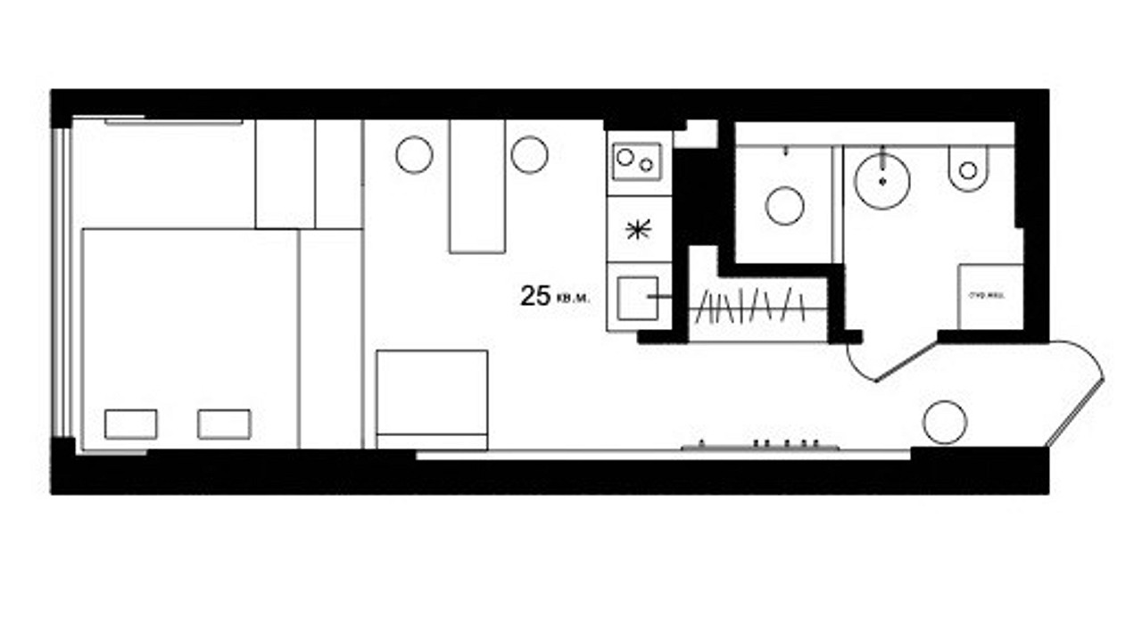 plan studio 25m2