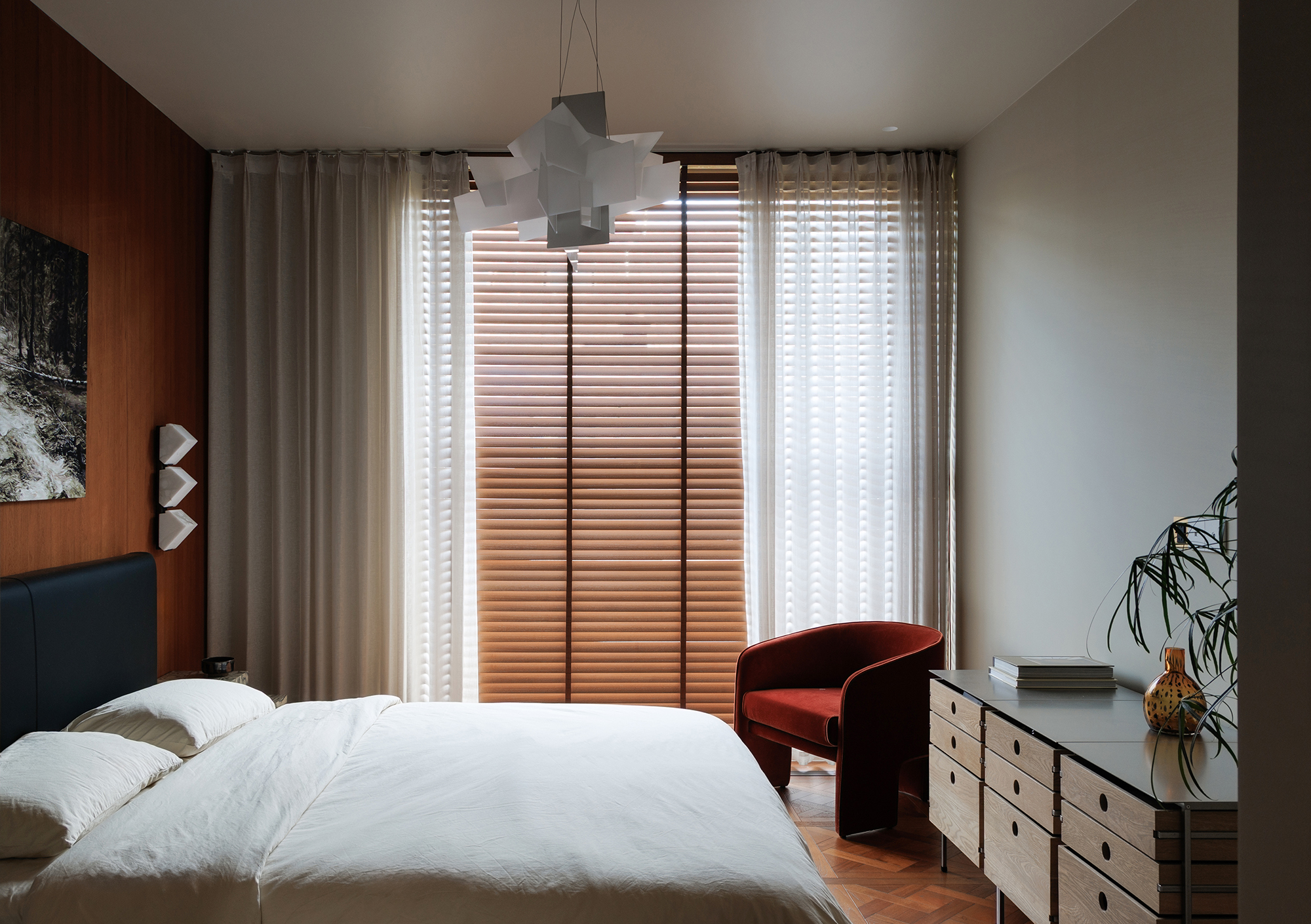 chambre décoration contemporaine appartement Pékin