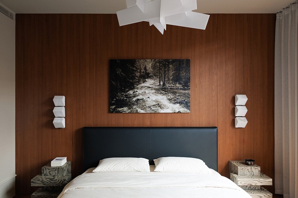 chambre décoration contemporaine appartement Pékin