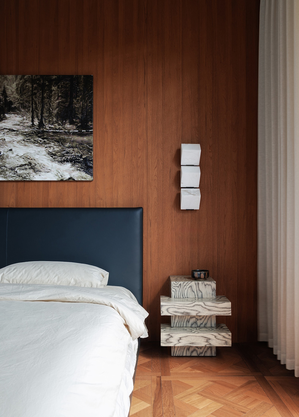 chambre décoration contemporaine appartement Pékin