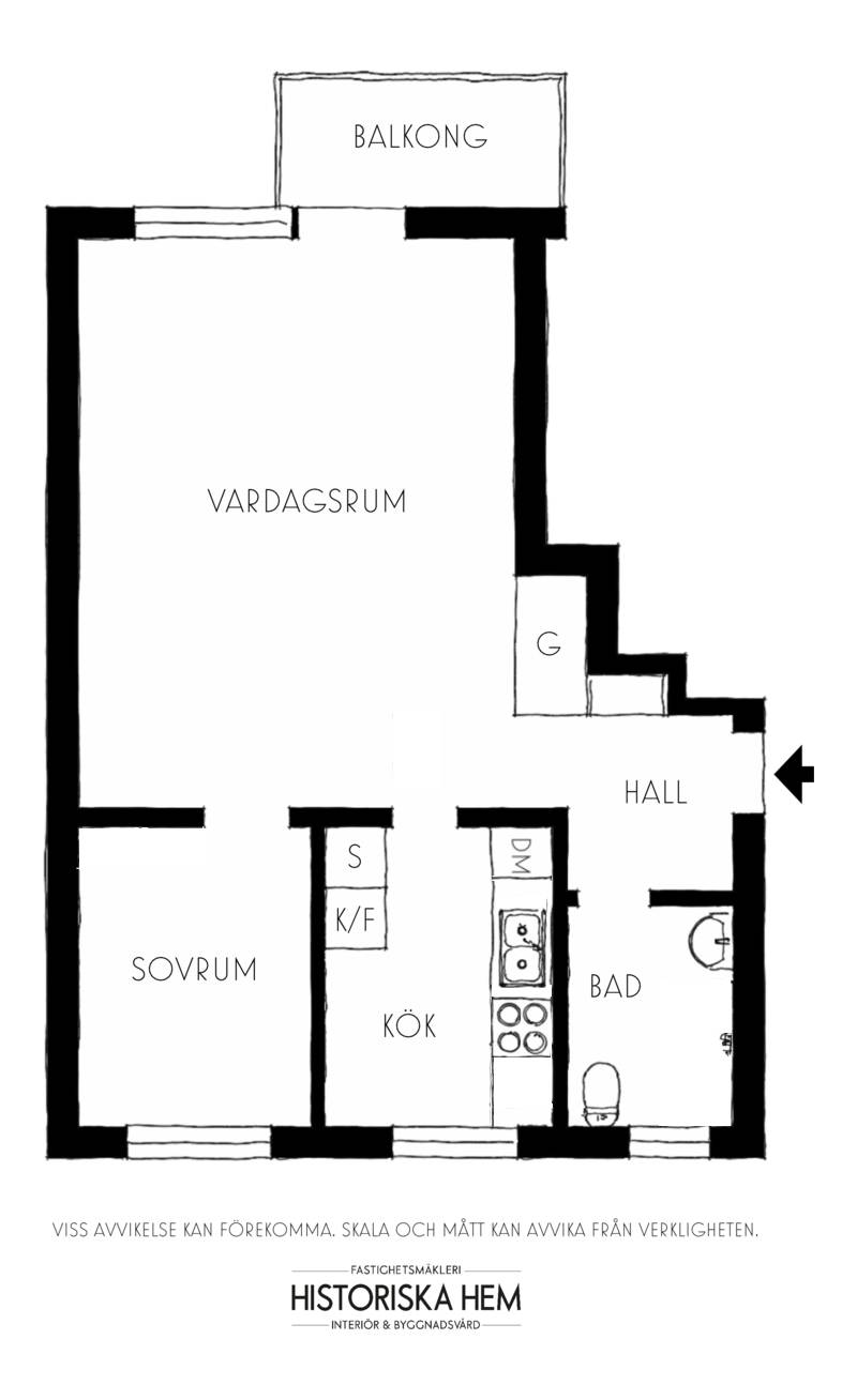 plan deux-pièces 45m2