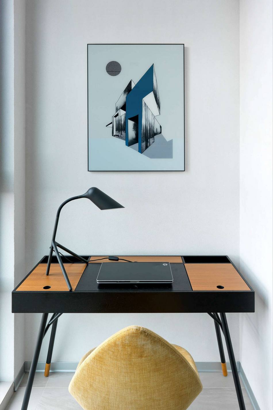bureau sur loggia deux-pièces 48m2 décoration design