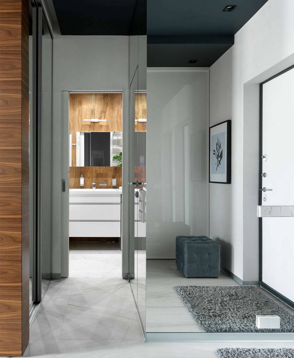entrée et salle de bain deux-pièces 48m2 décoration design