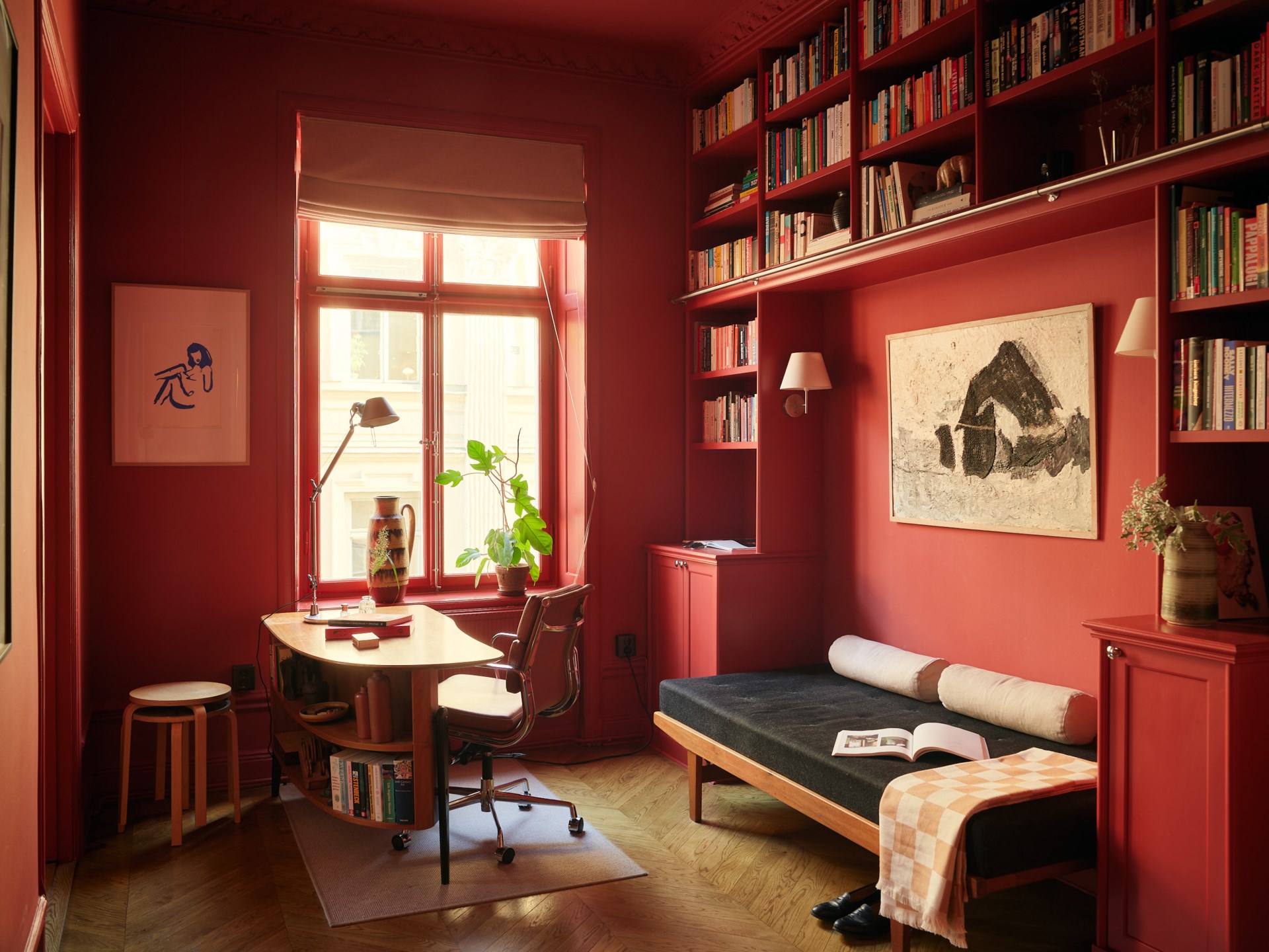 bureau murs rouges décoration contemporaine bureau murs rouges décoration contemporaine