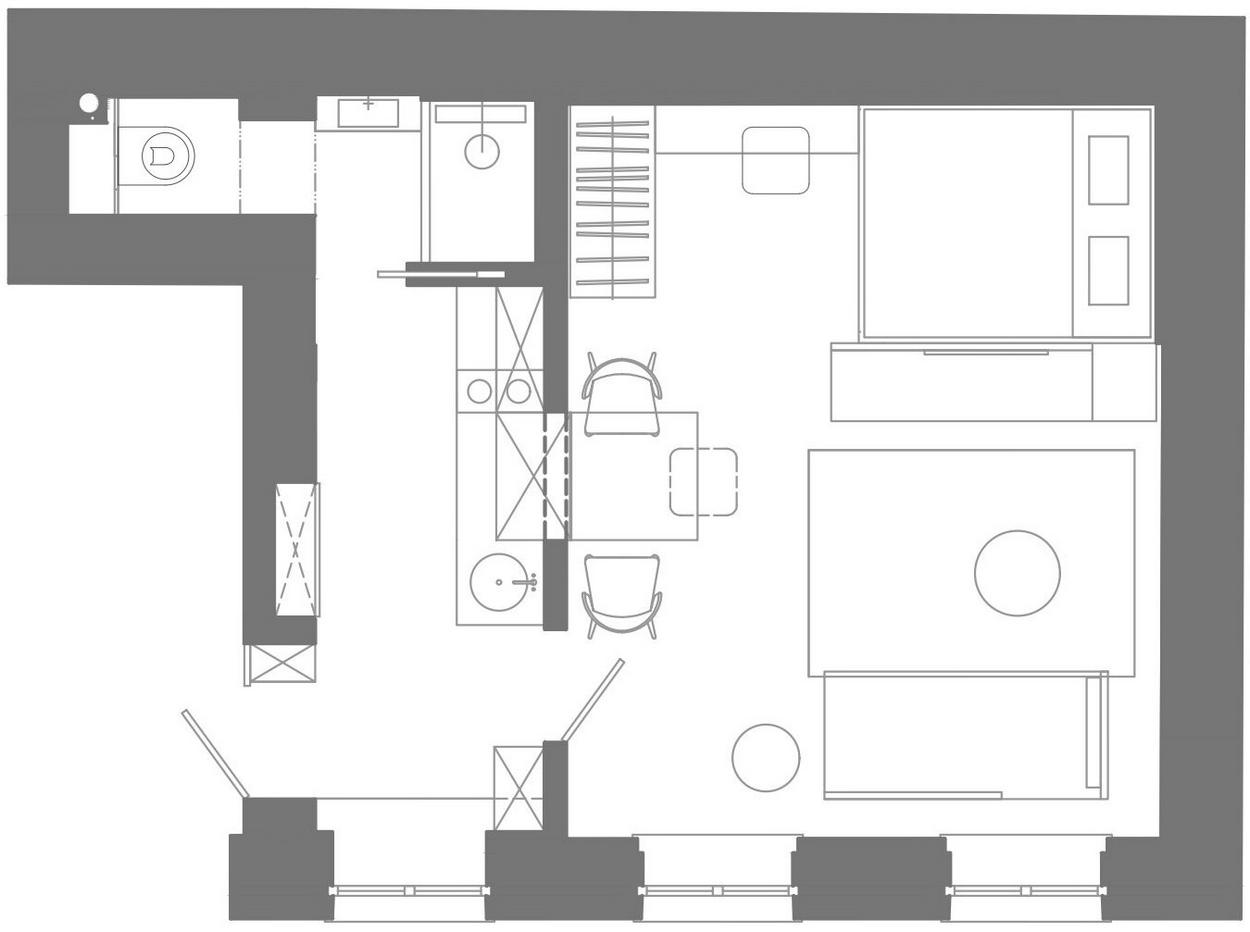 plan studio 35m2 décoration contemporaine plan studio 35m2 décoration contemporaine