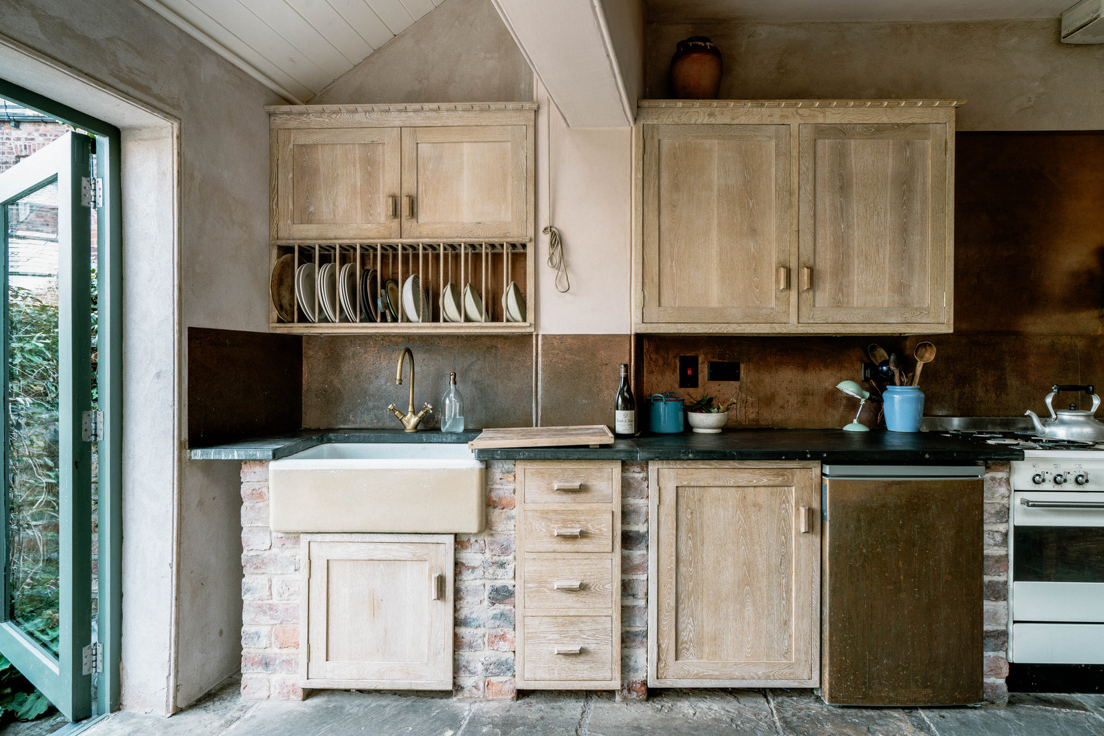 cuisine murs enduits décoration rustique maison rénovée