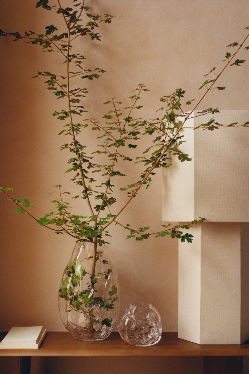 vase verre avec branche nouvelle collection printemps H&M HOME 2026