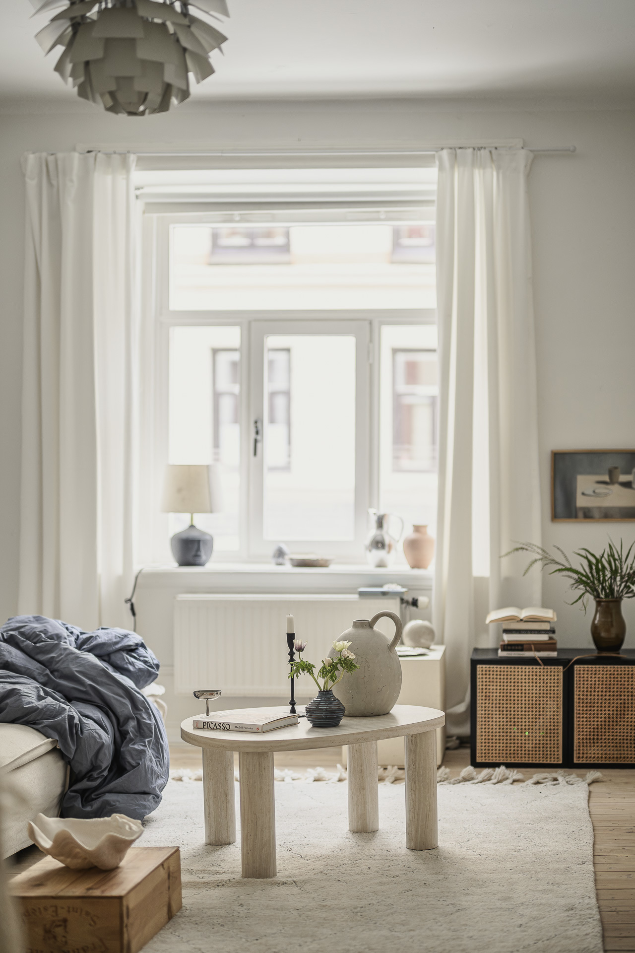 salon deux-pièces 52m2 décoration scandinave