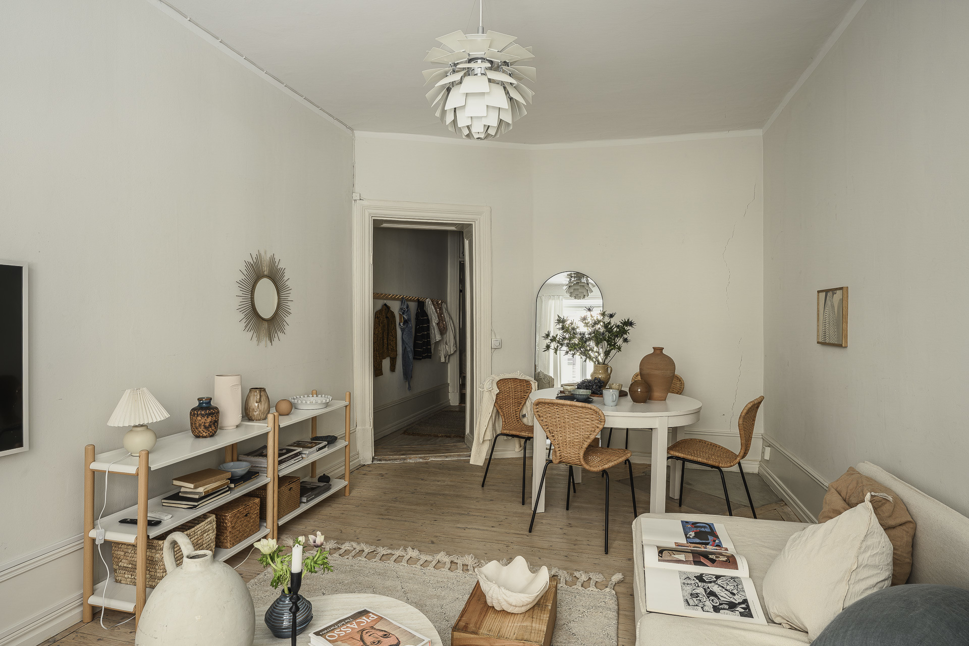 salon deux-pièces 52m2 décoration scandinave
