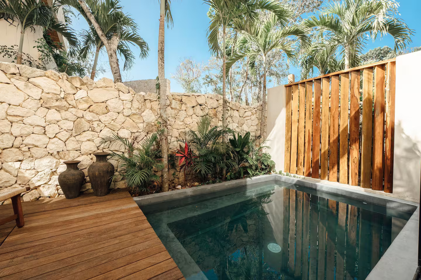 terrasse maison avec piscine Tulum