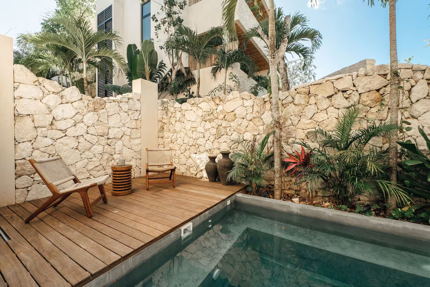 terrasse maison avec piscine Tulum