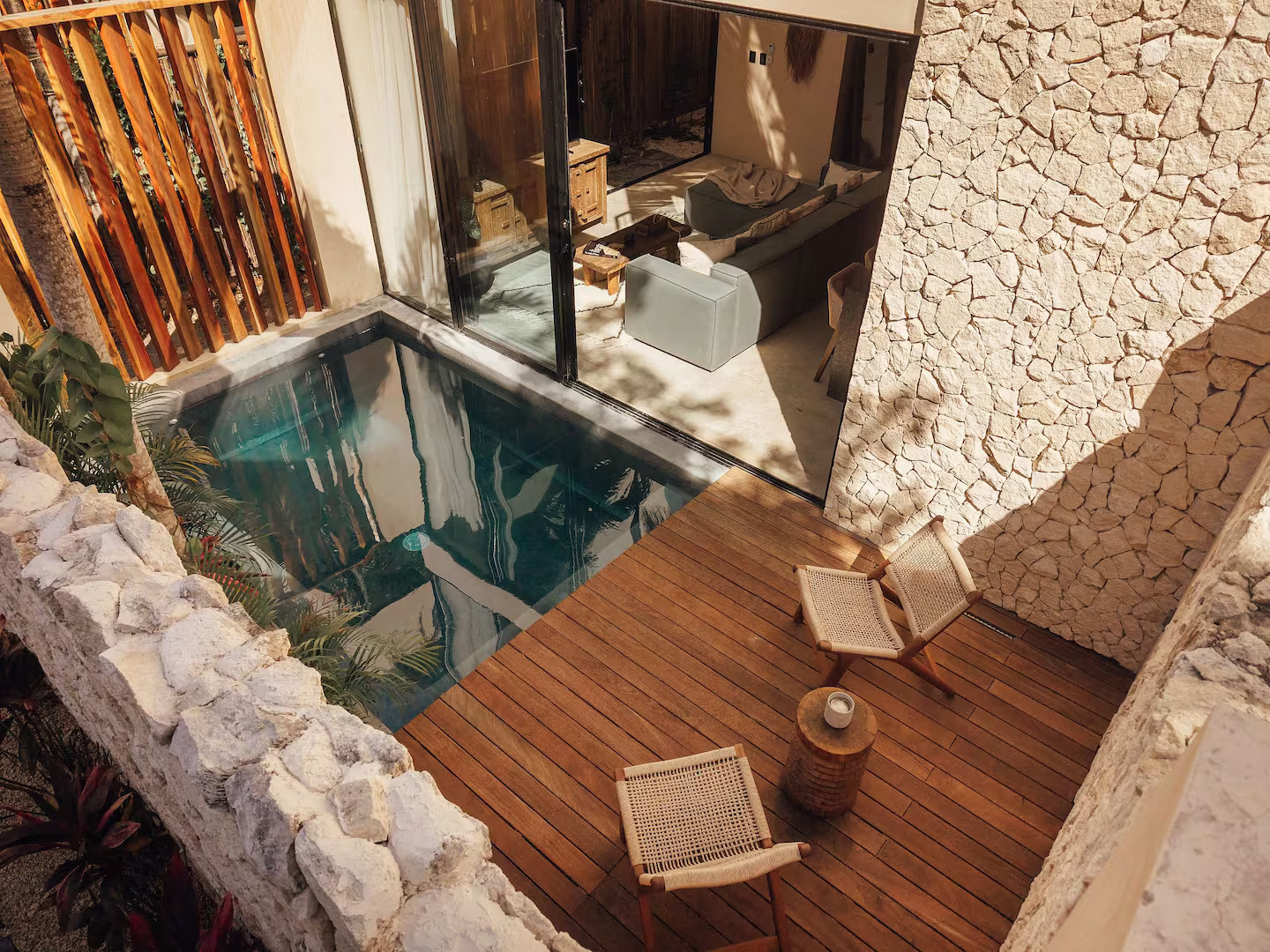 terrasse maison avec piscine Tulum