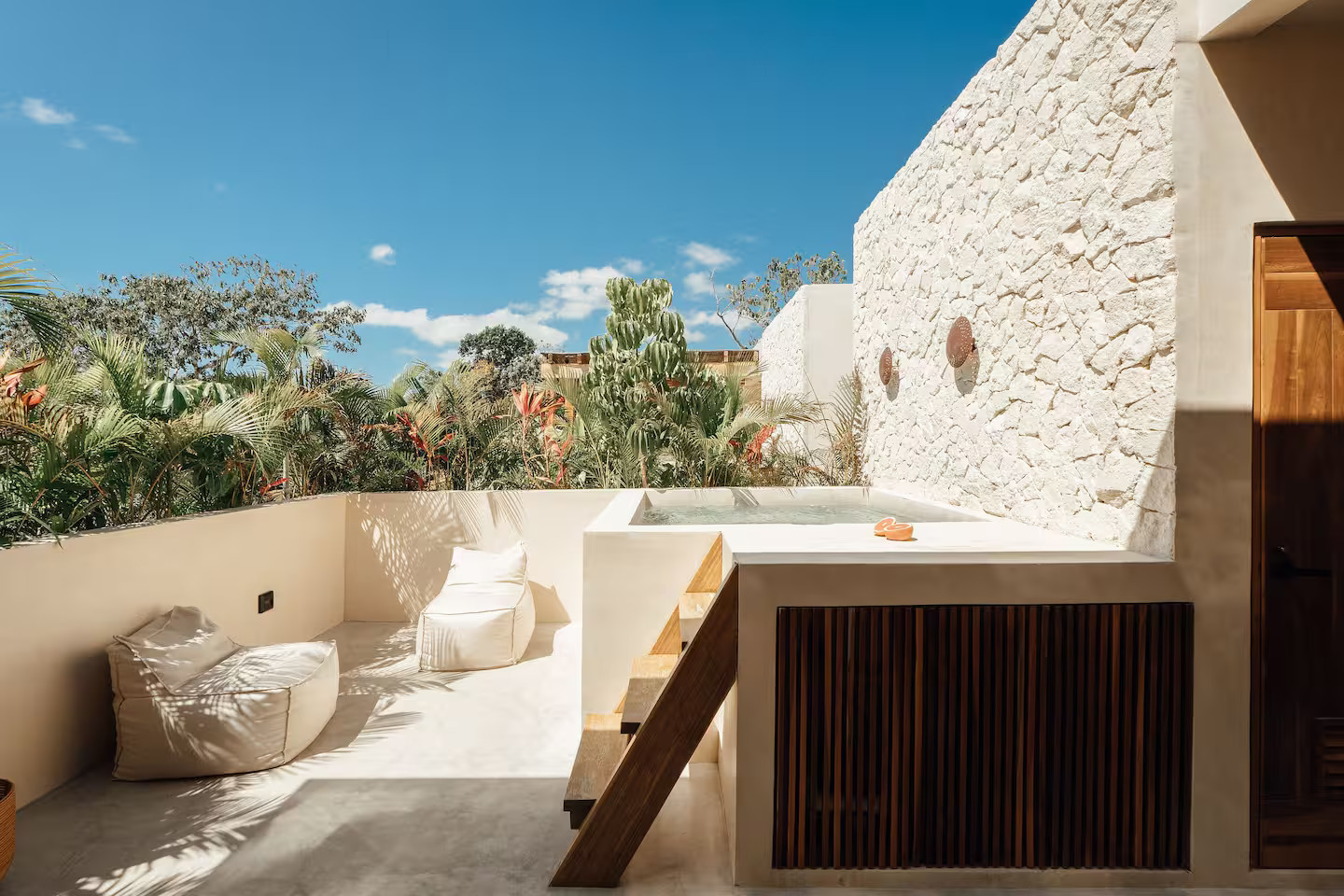 terrasse maison avec piscine Tulum