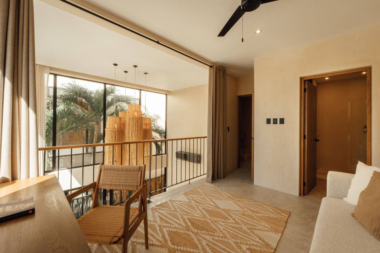 mezzanine décoration contemporaine maison avec piscine Tulum