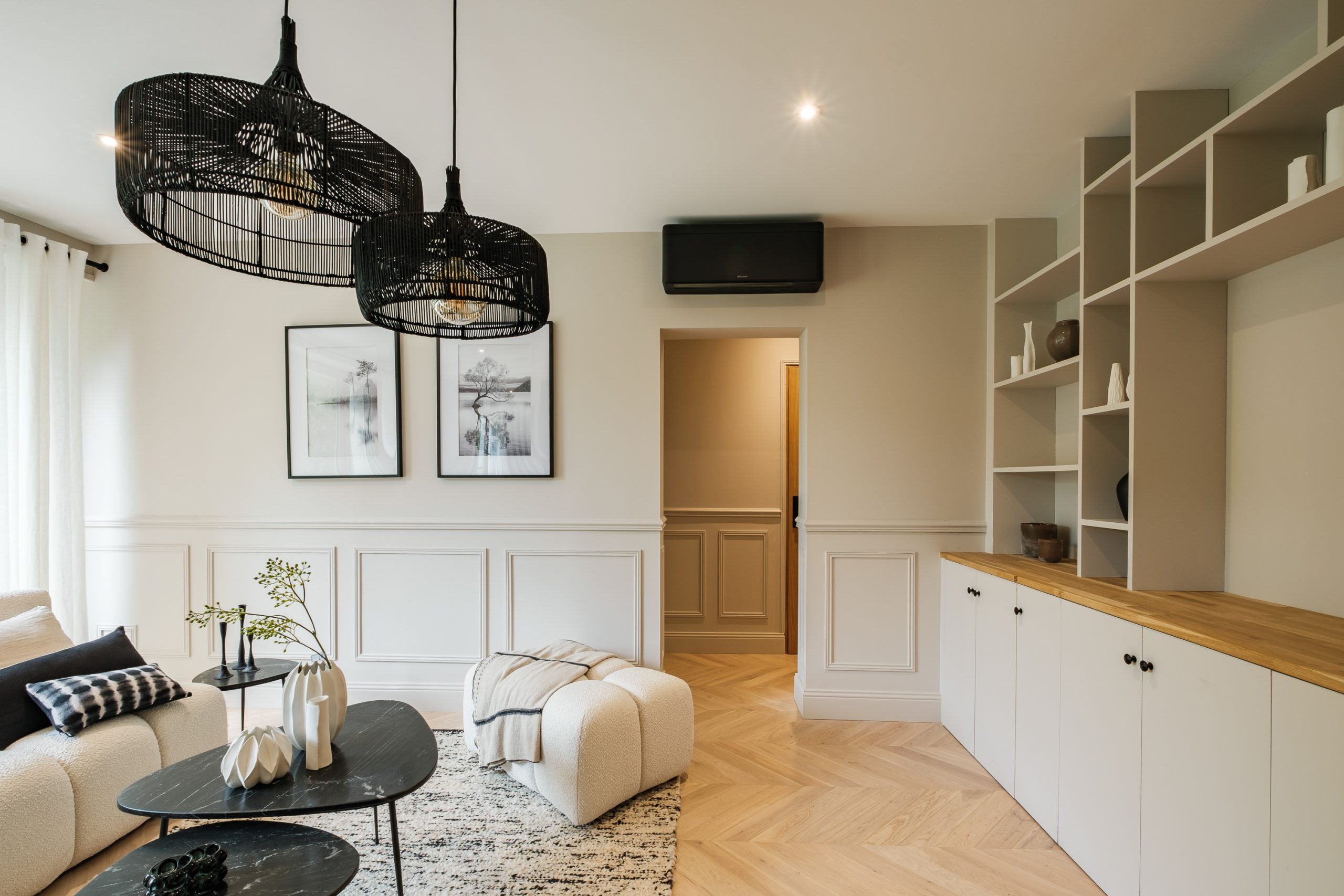 salon appartement La Rochelle avec terrasse décoration contemporaine