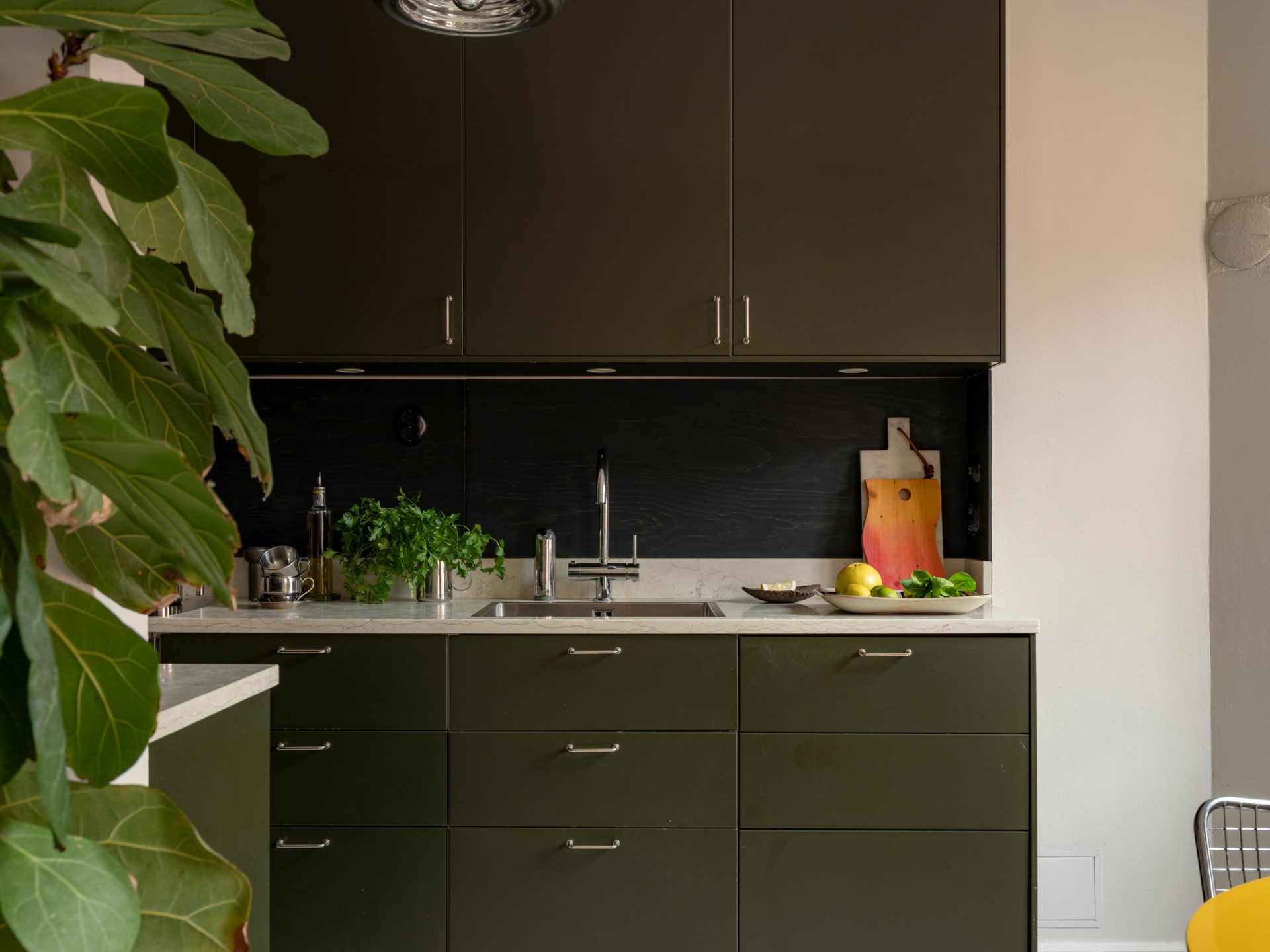 cuisine verte IKEA deux-pièces de 63m2 décoration scandinave