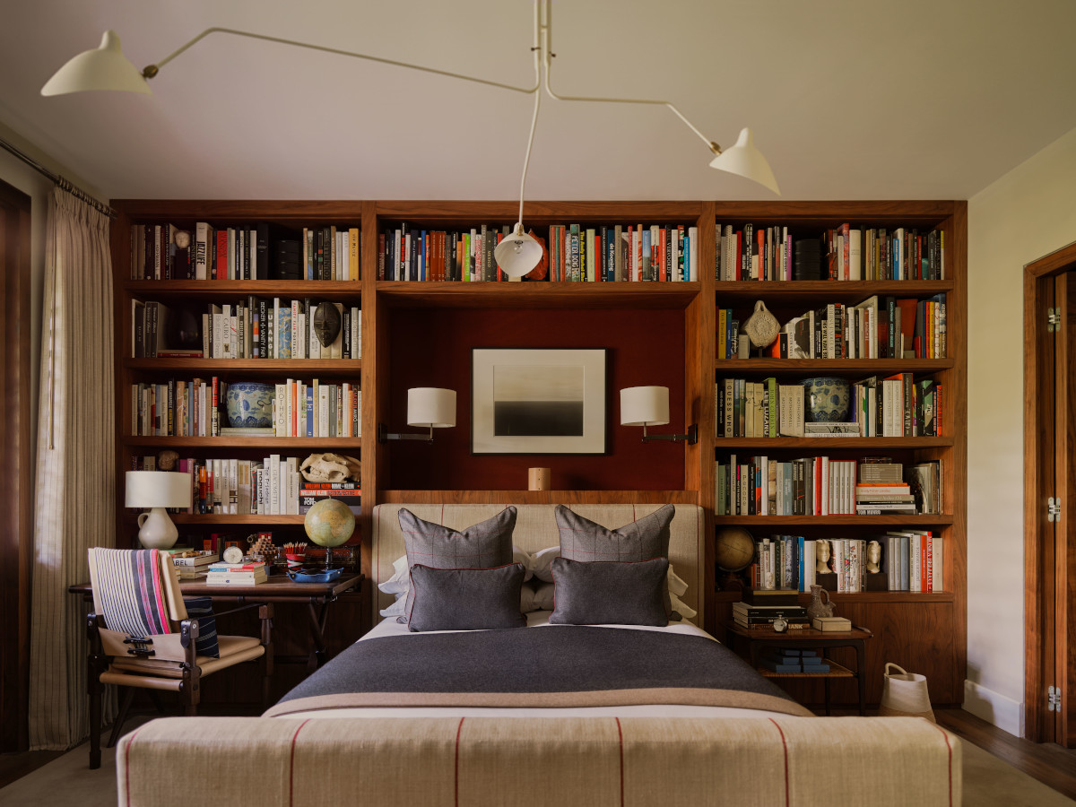 chambre avec bibliothèque décoration contemporaine appartement 223m2 Mexico City