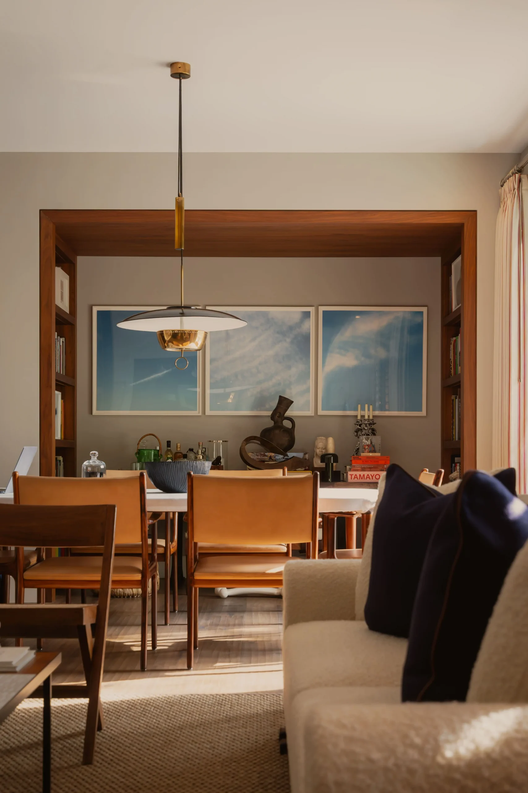 salle à manger et salon décoration contemporaine appartement 223m2 Mexico City