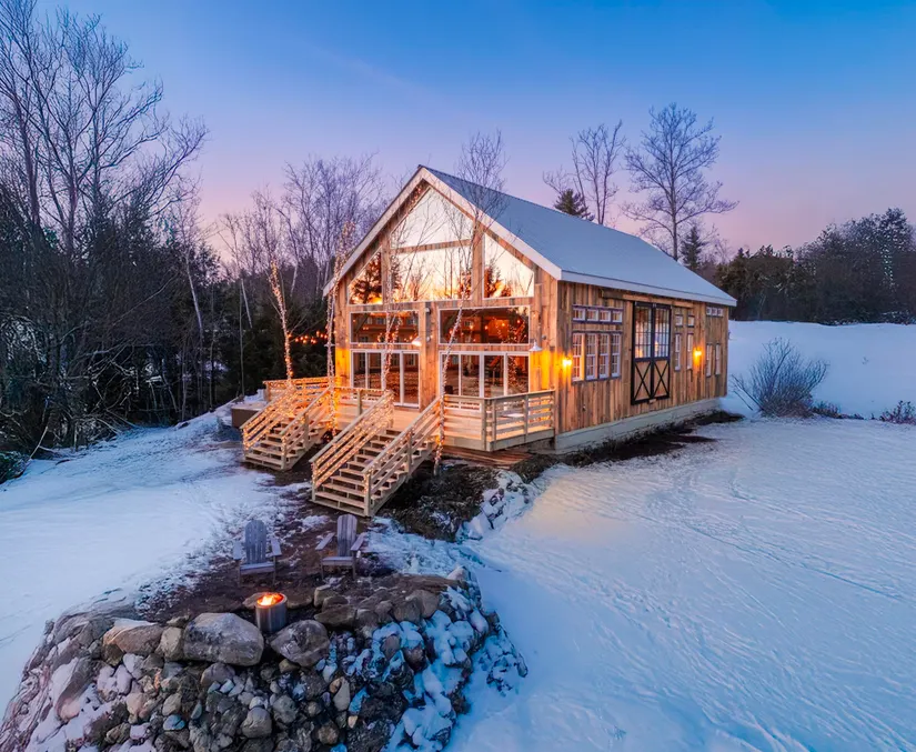 maison en vieux bois recyclé Vermont décoration rustique