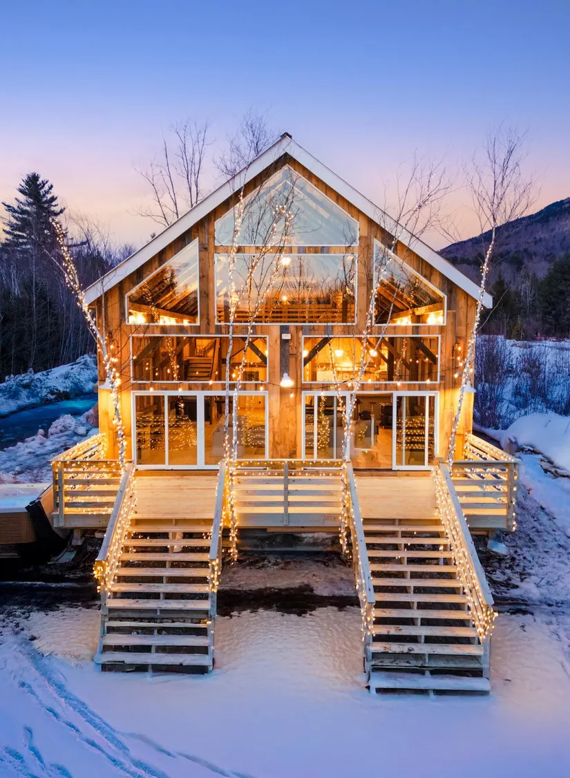 maison en vieux bois recyclé Vermont décoration rustique