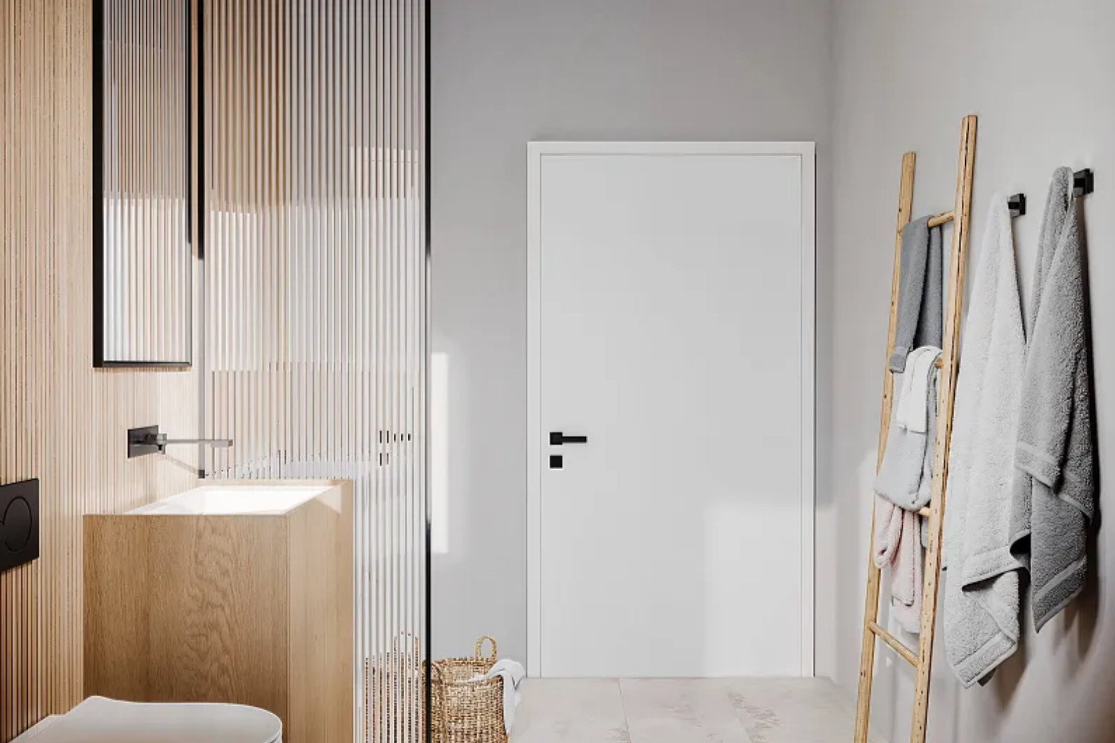 salle de bain design décoration naturelle maison française en bois 113m2 CHALET PRO Modèle NYONS