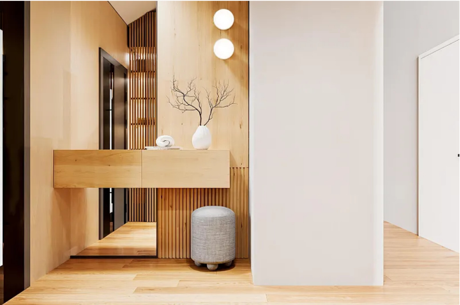 entrée décoration naturelle maison française en bois 113m2 CHALET PRO Modèle NYONS