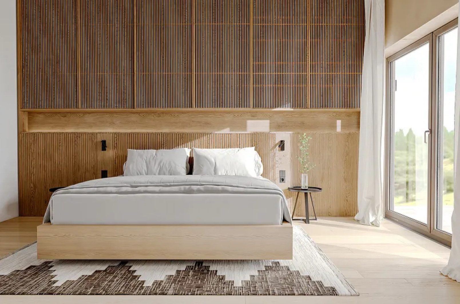 chambre parentale décoration naturelle maison française en bois 113m2 CHALET PRO Modèle NYONS