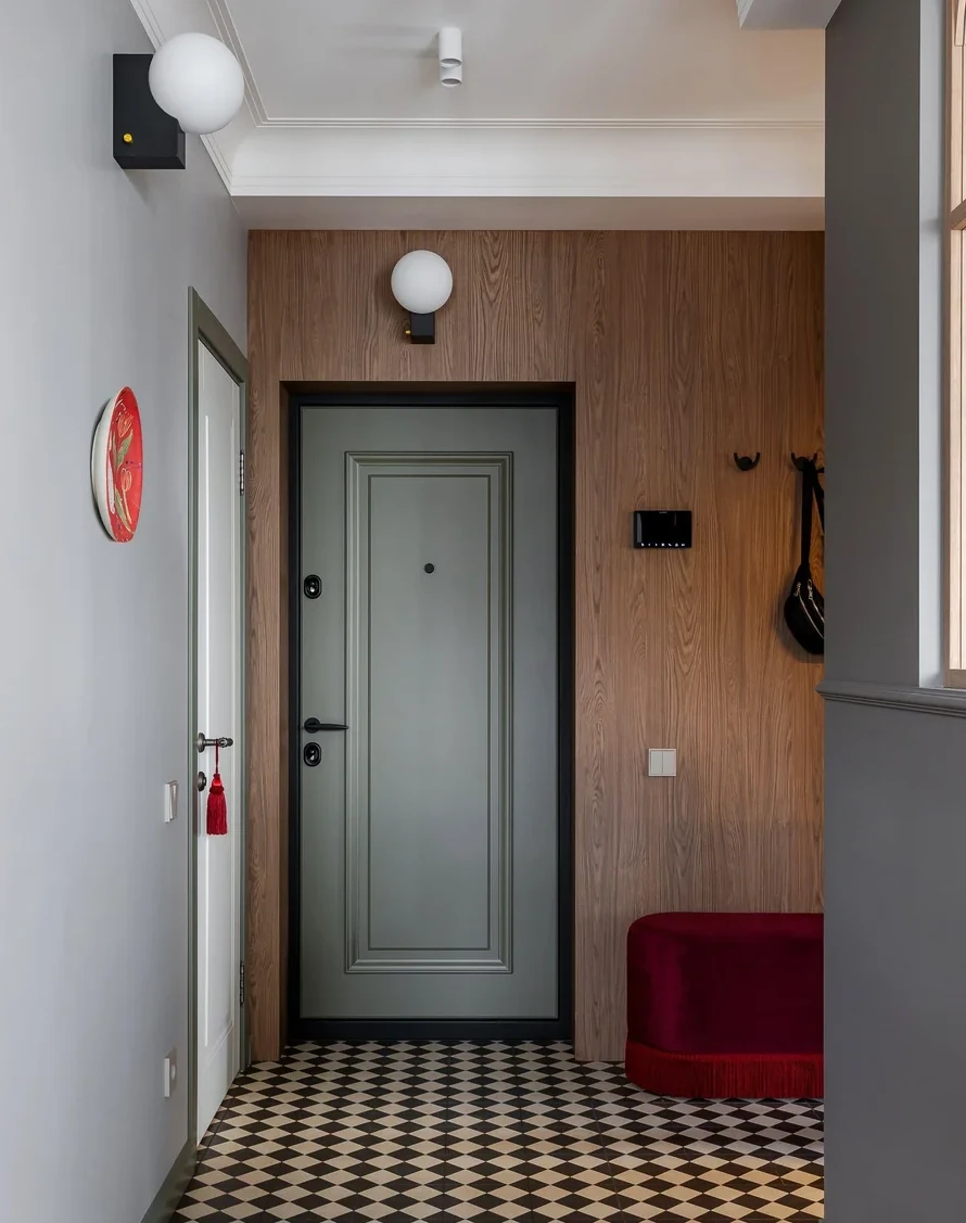 entrée carrelage à damier noir et blanc appartement décoration vintage entrée carrelage à damier noir et blanc appartement décoration vintage