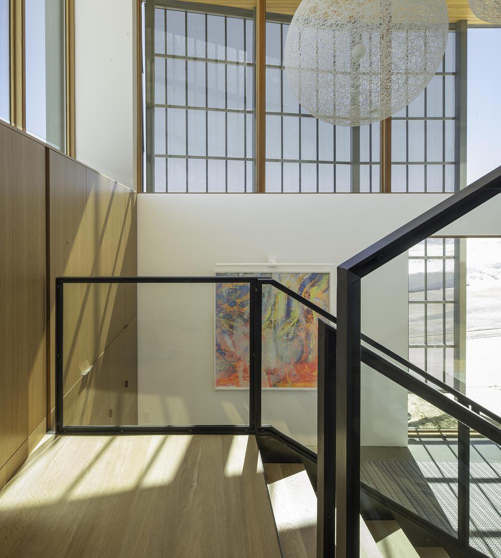 escalier bois design garde-corps verre