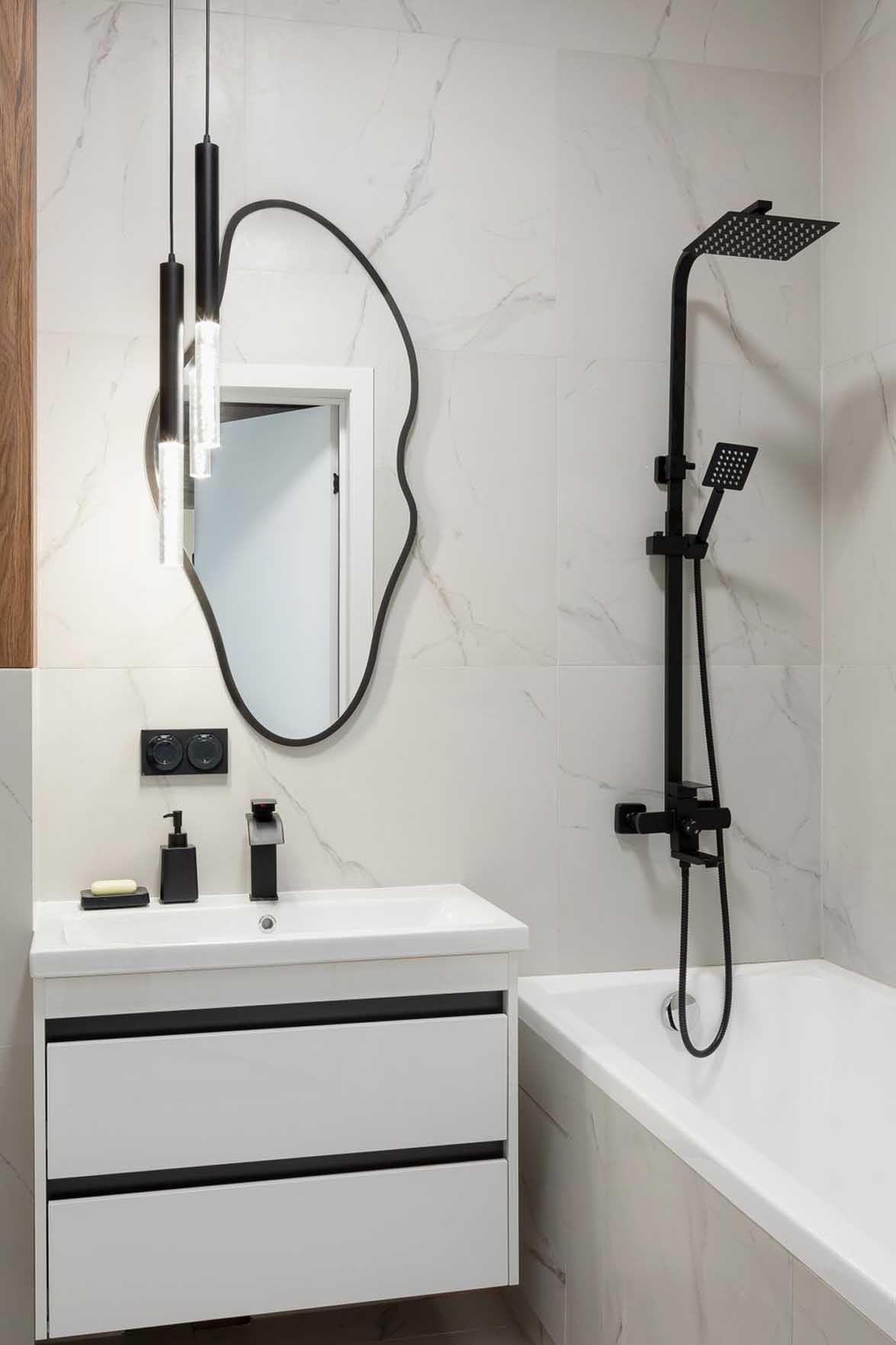 salle de bain décoration contemporaine studio de 31m2 optimisé