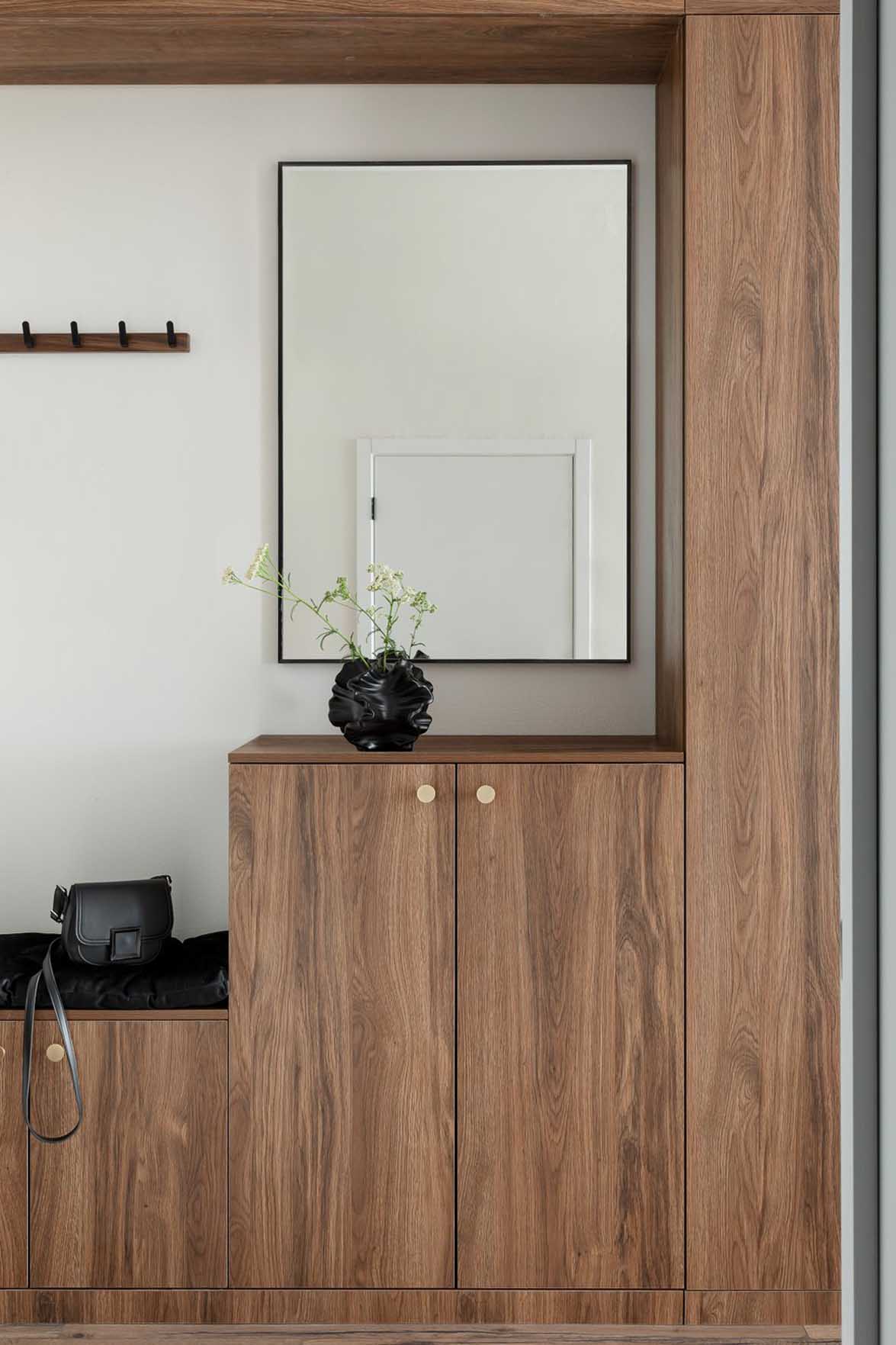 entrée mobilier noyer