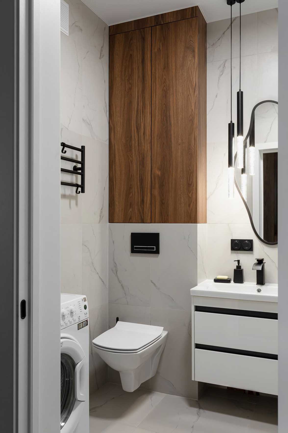 salle de bain décoration contemporaine studio de 31m2 optimisé