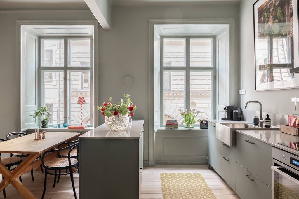 cuisine ouverte et salle à manger appartement 38m2 décoration scandinave