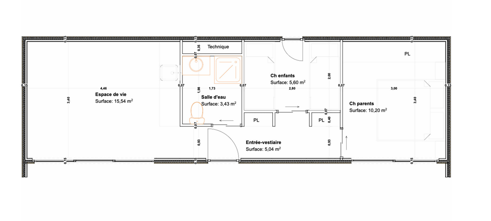 plan petite maison 40m2 Auréa plan petite maison 40m2 Auréa