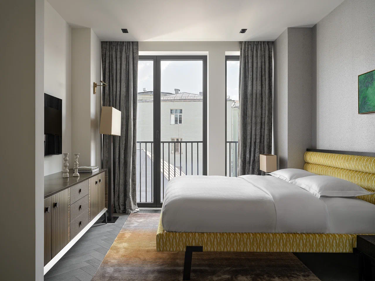 chambre appartement 75m2 décoration contemporaine et Art Déco