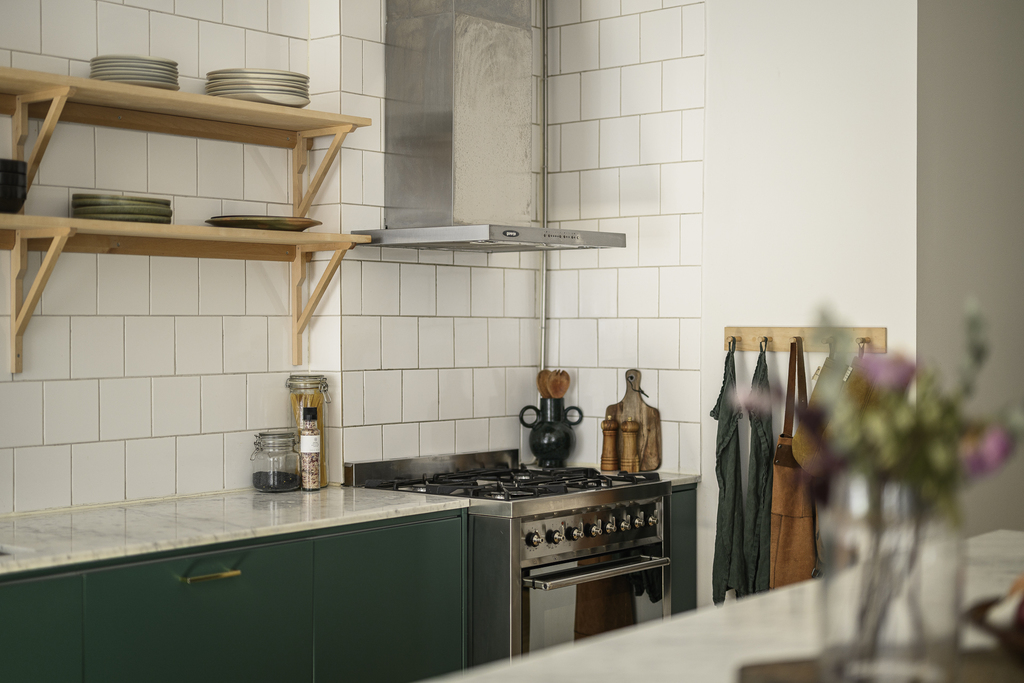cuisine verte avec îlot marbre décoration scandinave cuisine verte avec îlot marbre décoration scandinave