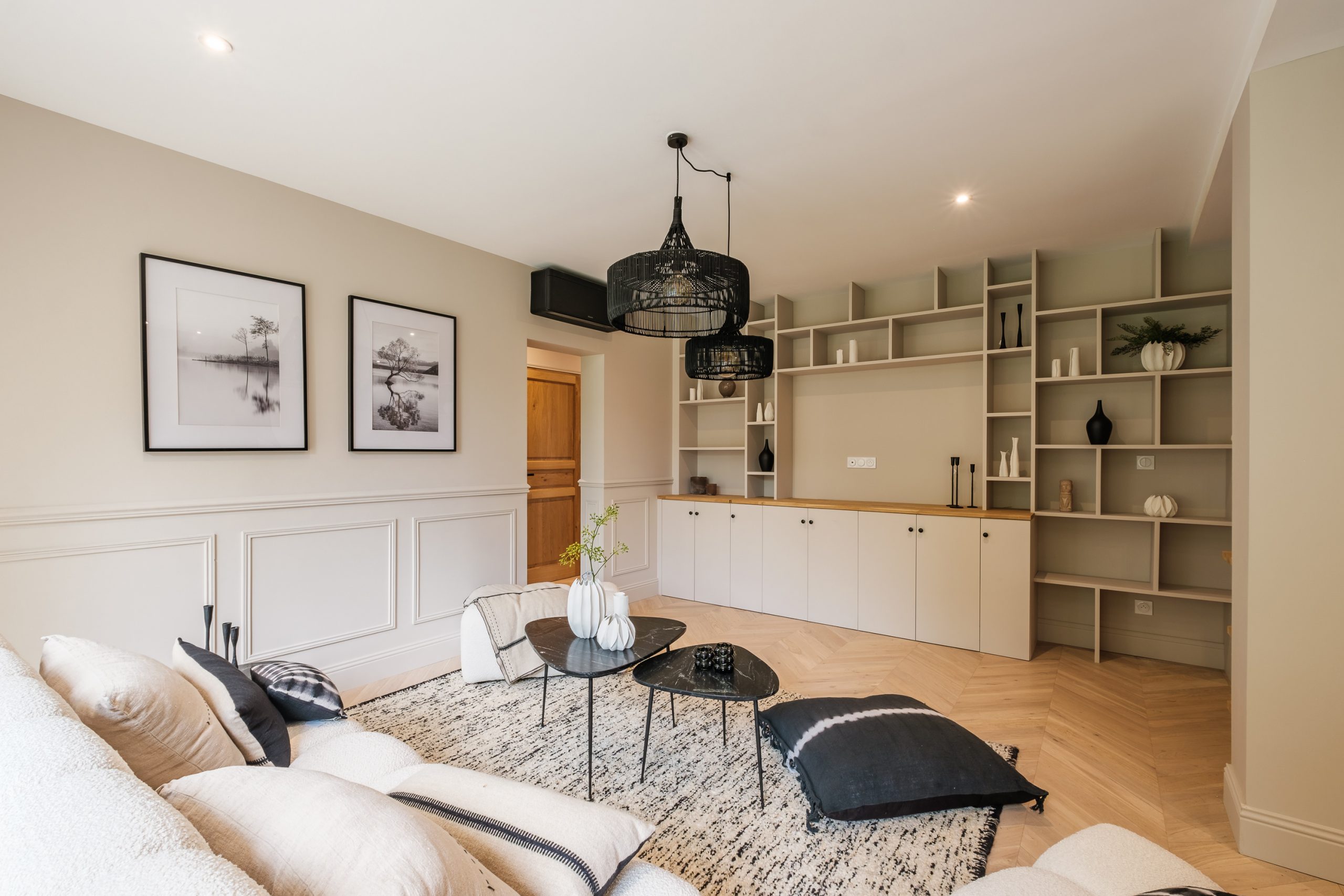 salon appartement La Rochelle avec terrasse décoration contemporaine