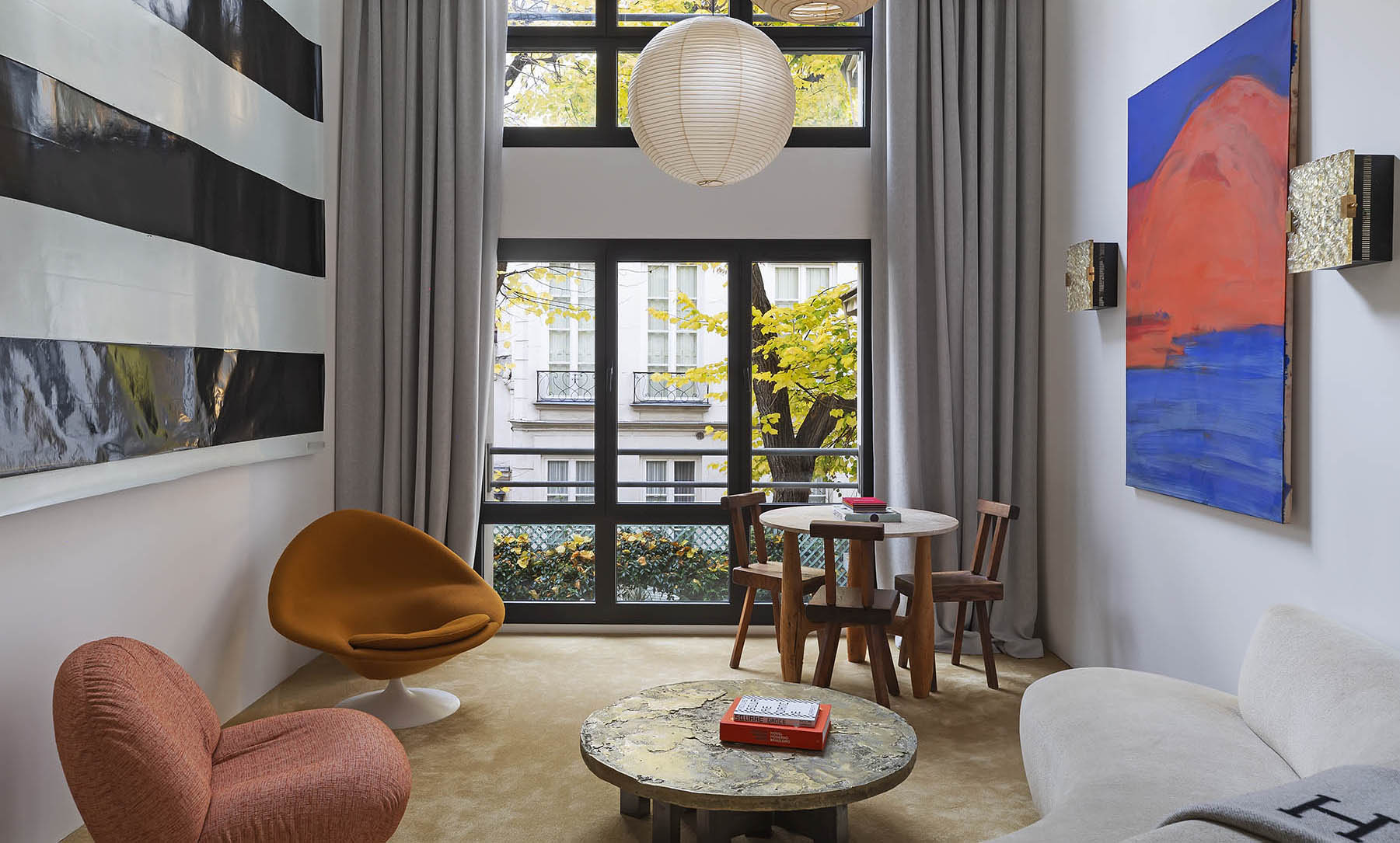 salon décoration contemporaine et mid-century appartement Paris Quartier Latin salon décoration contemporaine et mid-century appartement Paris Quartier Latin