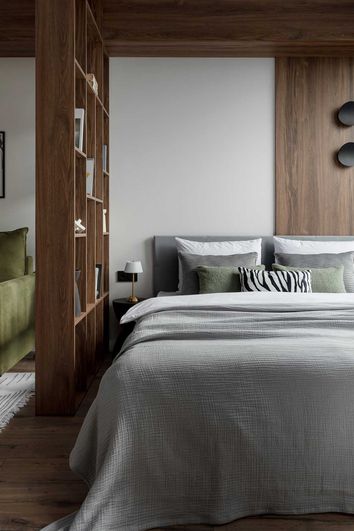 salon avec espace chambre décoration contemporaine studio de 31m2 optimisé