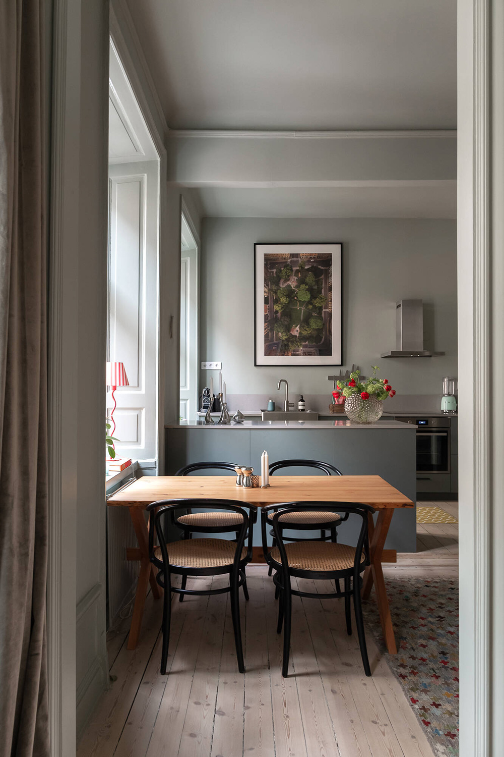 cuisine ouverte et salle à manger appartement 38m2 décoration scandinave