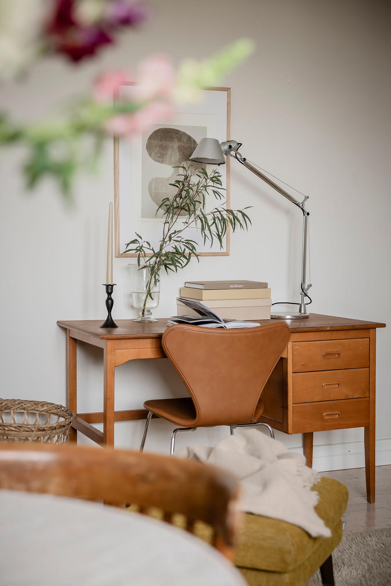 espace bureau décoration scandinave et naturelle appartement ancien de 60m2