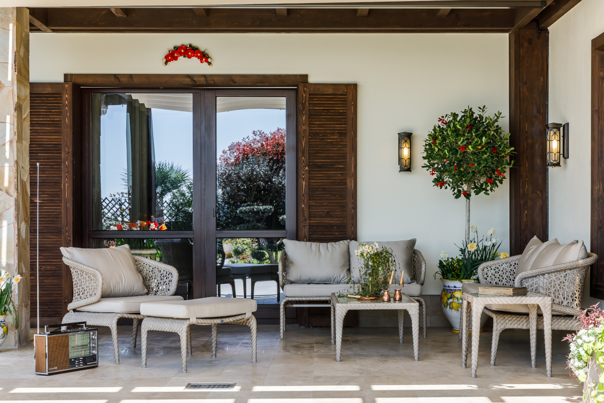 terrasse avec mobilier de jardin contemporain terrasse avec mobilier de jardin contemporain