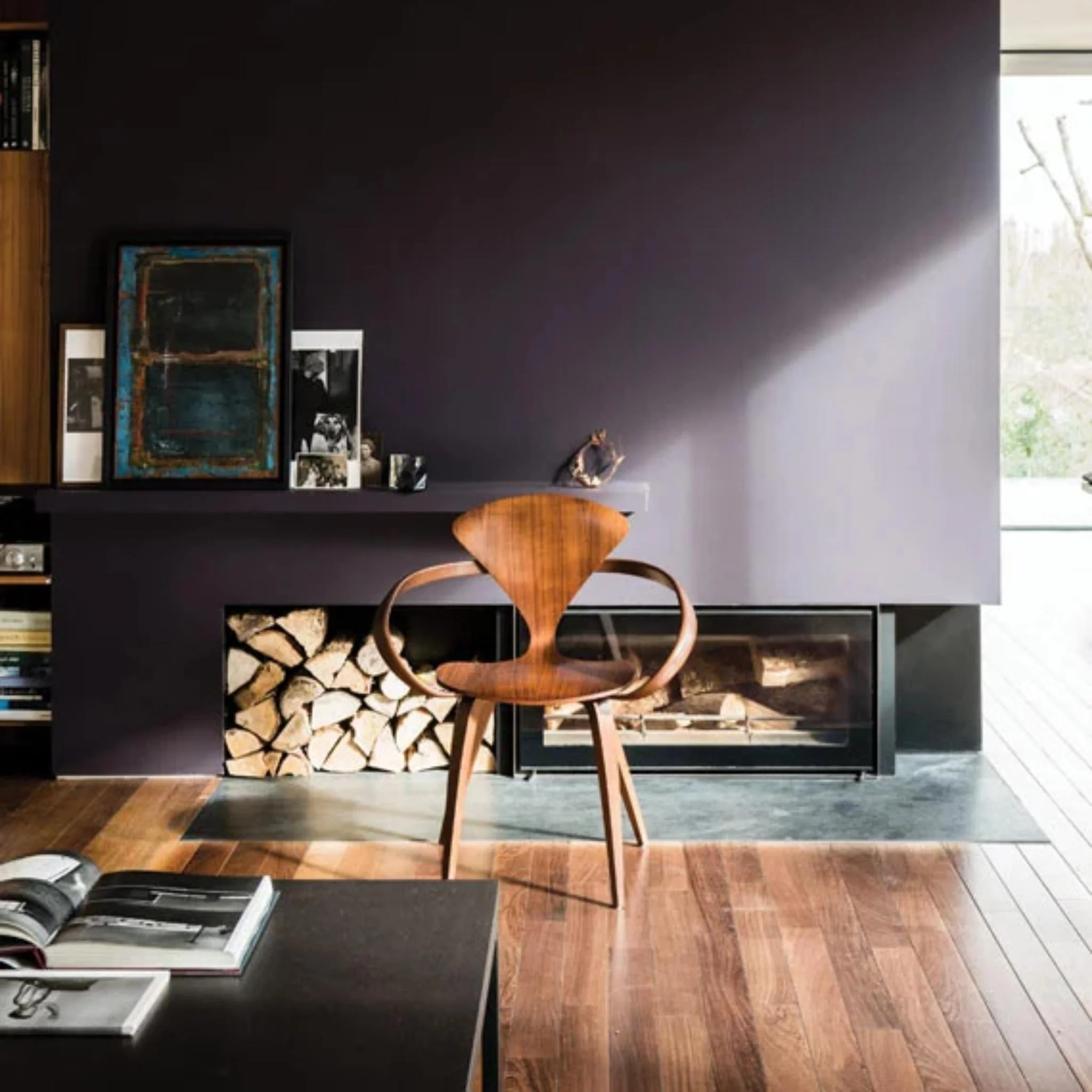 cheminée manteau aubergine Farrow&Ball couleur de l'année 2026